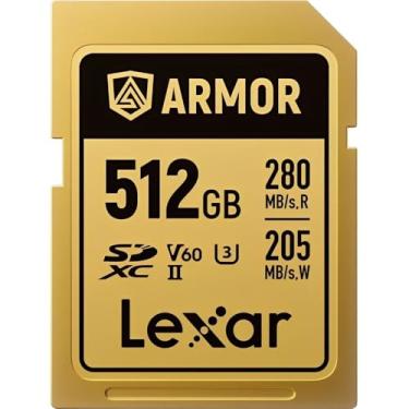 Imagem de Lexar ARMOR GOLD Cartão de Memória SDXC 512GB, UHS-II V60 U3, Velocidade de Leitura 280MB/s, Velocidade de Gravação 205MB/s