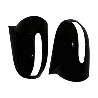 Imagem de Capa De Espelho Lateral Do Carro Padrão De Fibra De Carbono Porta Retrovisor Caso M-Estilo Compatível Com Benz E-Class C-Class W203 W211 2001-2007(Gloss Black)