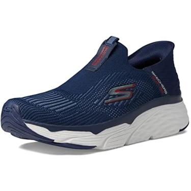 Imagem de Skechers Tênis masculino de corrida sem cadarço com amortecimento máximo sem cadarço e tênis de caminhada com espuma viscoelástica, Azul marino, 7.5