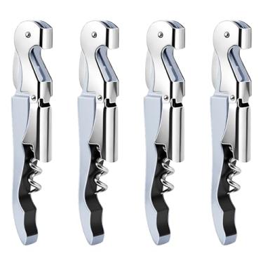 Imagem de Abridor de chaves de vinho, abridor de garrafa de vinho inoxidável para uso em casa, escritório, cozinha, restaurante, bar (4, branco)