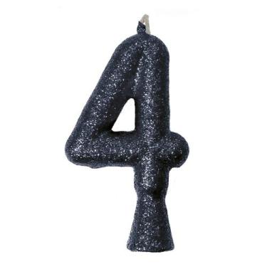 Imagem de Vela de Aniversário Puro Glitter Preta - Festcolor, 4