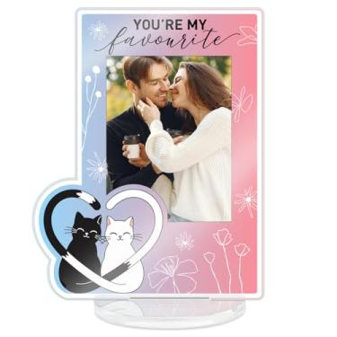 Imagem de Moldura Polaroid 2 x 7 cm, aniversário romântico, casamento, noivado, Dia dos Namorados, presente para casal, namorada, namorado, esposa, marido, porta-retrato tamanho mini Polaroid, gato