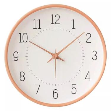 Imagem de Relógio minimamente projetado, relógio montado na parede, sala de estar, elegante, relógio silencioso, montado na parede, luxo leve, relógio de parede decorativo criativo (marrom)