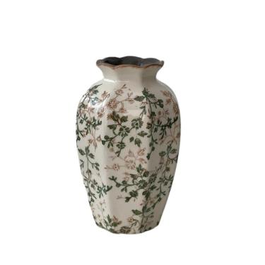 Imagem de Vasos para Flores Renda Cerâmica Vaso Pequeno Ornamento Sala de Estar Arranjo de Flores Flores Secas/Decorações Hidropônicas Vaso Decorativo para Casa (Grande)