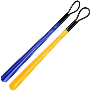 Imagem de Buzina de sapato de alça longa para mulheres e idosos - ABS de 62 cm e aderência de borracha macia, fácil de usar, design colorido, anel de pendurar conveniente, perfeito para assistência diária com