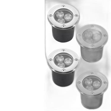 Imagem de 4 Balizadores Spot Blindado Led Smd 3W Branco Quente Bivolt