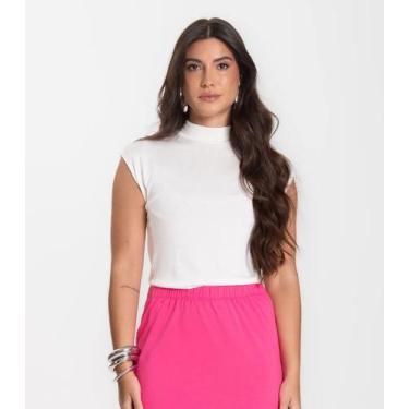 Imagem de Regata Feminina em Visco Tricot Infinita Cor Bege, G, Bege