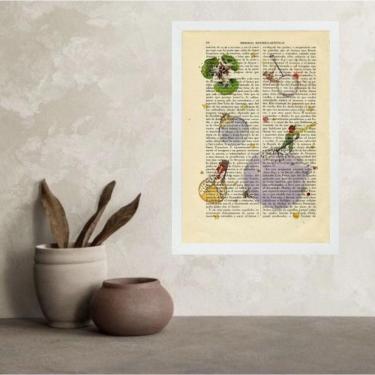 Imagem de Quadro Vintage Pequeno Príncipe - Planetas 45X34Cm