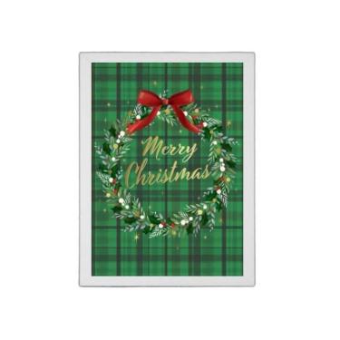 Imagem de Quadro Decorativo Guirlanda De Natal Verde 45X34cm Branca