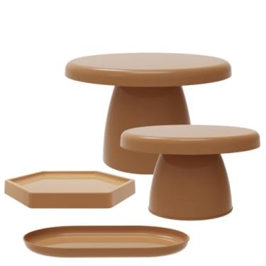 Imagem de Kit Festa com 1 Boleira Popi 18x11, 1 Mini cake 8x13, 1 Bandeja sextavada 16 e 1 Bandeja Popi 22(CA - CARAMELO)