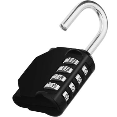 Imagem de Trava de combinação à prova de intempéries de 4 dígitos – 10.000 combinações de trava de segurança multiuso para armário de academia/cerca de jardim/portão/galpão/uso interno e externo