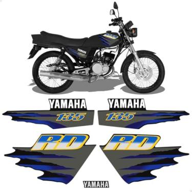 Imagem de SPORTINOX, Kit Adesivos Para Yamaha RD 135 1999 Moto Preta Completo