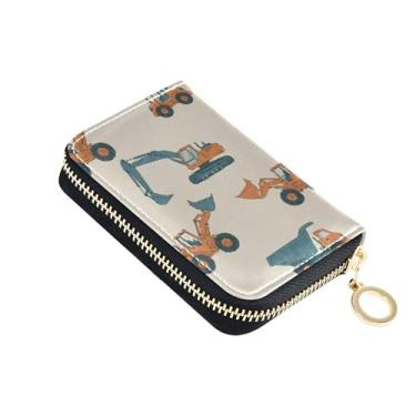 Imagem de Burbuja Porta-cartão de crédito para escavadeira para mulheres e homens, bloqueio RFID, carteira de couro com zíper sanfonada, 11 compartimentos