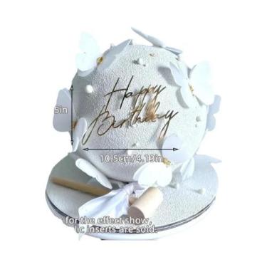 Imagem de Topos De Bolo Em Acrílico Dourado E Prateado Para Festa De Aniversário