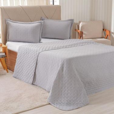 Imagem de Kit Colcha Casal Santorini New 220x240cm Platina