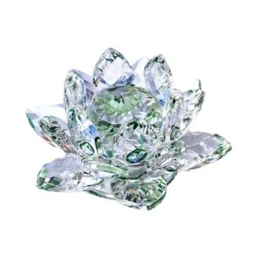 Imagem de Prensa-papéis De Cristal De Quartzo Flor De Lótus, Decoração Feng Shui