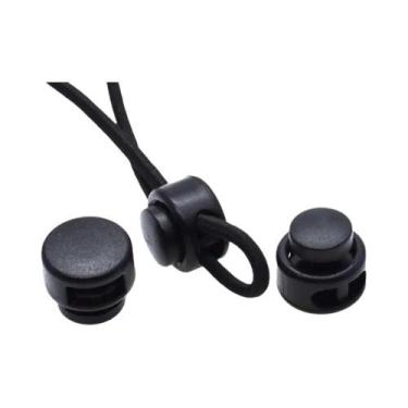 Imagem de Clipe De Cordão Preto Com Trava, Pacote Com 10 Peças, 15mm E 14mm, Plá