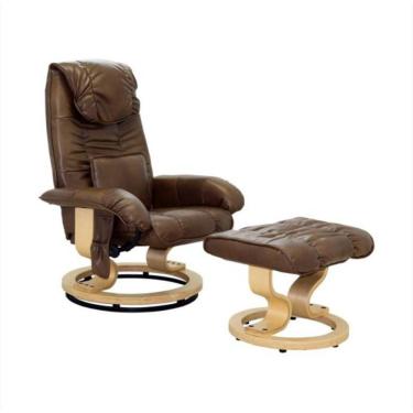 Imagem de Poltrona De Massagem Louisiana Rivatti Com Apóio Para Pés Revestimento Marrom