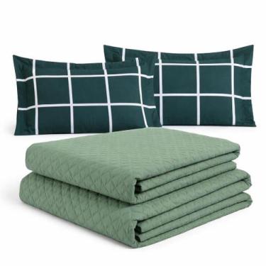 Imagem de Colcha Cocha Cobre Leito Jogo Roupa Cama Casal Padrao 5 Pçs Matelado D