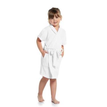 Imagem de Roupão Infantil Atoalhado - Sogni Belli, Branco, 6