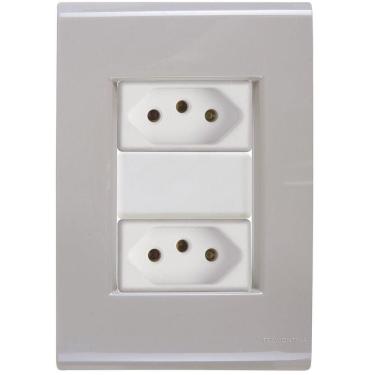 Imagem de Cj Duas Tomadas Dupla 20a Liz Fendi Tramontina Completo Pronto Tramontina