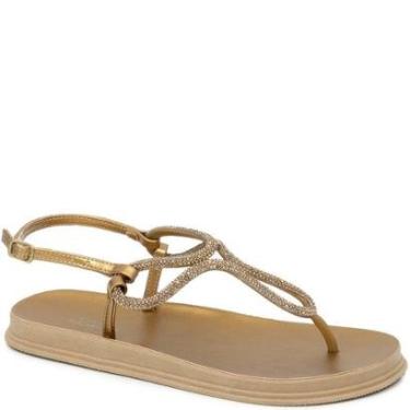 Imagem de Sandália Papete Feminina Brilho Fivela Sapato Show Bht100-Feminino