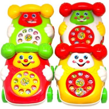 Imagem de Carrinho Telefone de Brinquedo Infantil Movido à Corda Sonor - Skyshop