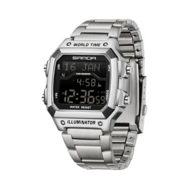 Imagem de Relógio Digital LED À Prova D'Água Masculino SANDA 2172 2173 Multifunc