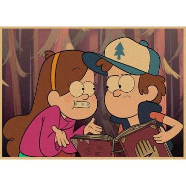 Imagem de Pôster Gravity Falls, arte de desenho animado retrô, papel 30x42cm - t