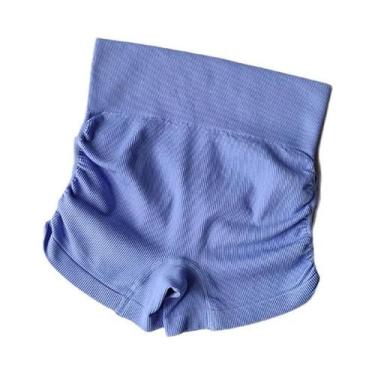 Imagem de Shorts De Yoga Femininos De Cintura Alta Com Efeito Levanta Bumbum E C