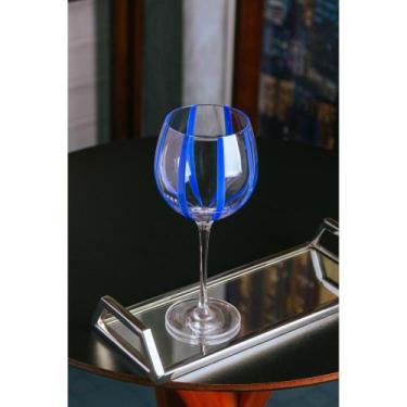 Imagem de 2 Taças para Vinho Azura 450ml Azul Vidro Wolff