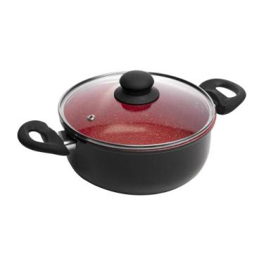 Imagem de Caçarola de Indução com Tampa de Vidro 22cm Vermelho - Lyor