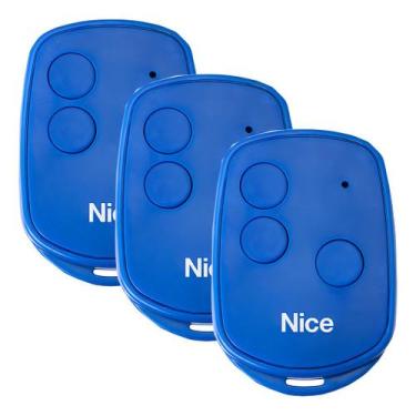 Imagem de Kit 03 Pcs Controle Remoto Nice/linear-hcs 3 Tb Azul 433 Mhz