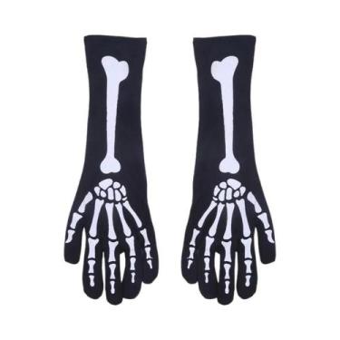 Imagem de Luvas De Esqueleto E Máscara De Caveira Para Adultos - Fantasia De Hal