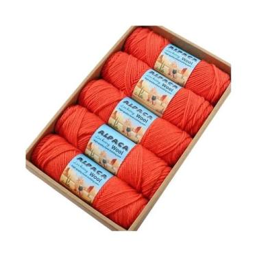 Imagem de Fio De Lã De Alpaca Grosso 500g 5 Novelos Para Tricô De Suéteres, Casa