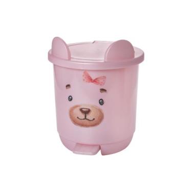 Imagem de Lixeira Infantil Decorada Ursinho Para quarto de Bebê 6,5 Litros PlasU