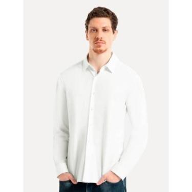 Imagem de Camisa Ellus Masculina Tricoline LY Slim Irish Branca-Masculino
