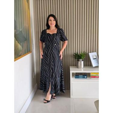 Imagem de Charmoso vestido longo em chiffon fenda frontal evangelica cor:vermelh