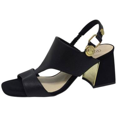 Imagem de Sandália Feminina Salto Bloco Elegante Conforto Chic Bebece