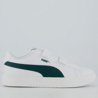 Imagem de Tênis Puma Rickie Classic V PS Infantil Branco e Verde, 31