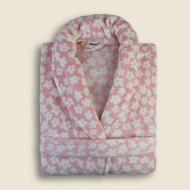 Imagem de Roupão Flower Microfibra Rosa GG - A\CASA