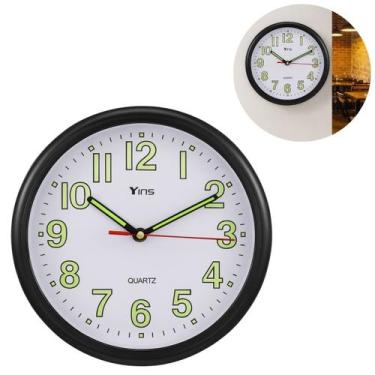 Imagem de Relógio De Parede Decorativo Luminoso Analógico 22cm - Chinatown, Pret