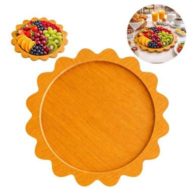 Imagem de Bandeja Prato Redonda Ondulada Decorativa de Mesa 19cm - Freecom