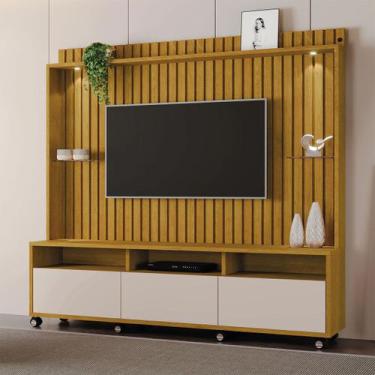 Imagem de Estante Home Painel Ripado 190cm Estilo Moderno TV Até 60 LED - TOPDEA