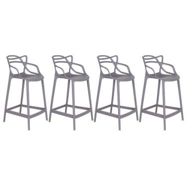 Imagem de Laraz, Kit 4 banquetas médias bancada cozinha Masters Allegra 66 cm