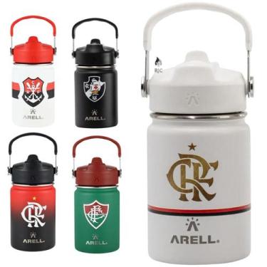 Imagem de Garrafa Térmica Arell Straw Flask 355ml Flamengo Fluminense  Vasco, Fl