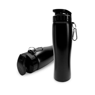 Imagem de Garrafa Squeeze 750ml Academia Aço Inox C/ Bico E Mosquetão - - ARKZ S