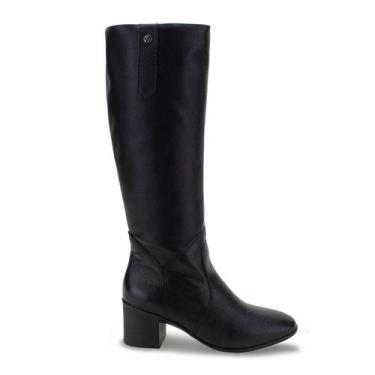 Imagem de Bota Feminina Montaria Bottero Cano Longo 347806 Couro Preto, 35, Pret