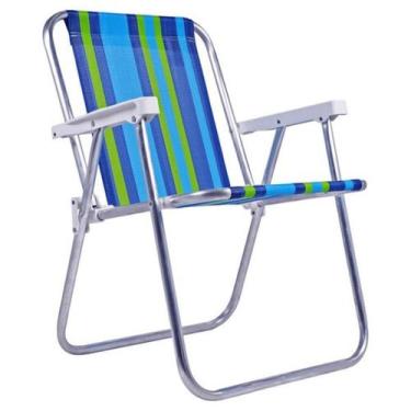 Imagem de Cadeira Praia Piscina Alta Alumínio Belfix Sortida Unitário - Bel Fix