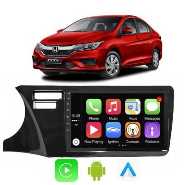 Imagem de Kit Central Multimidia Android Auto City 2015 A 2019 2020 2021 2 FUROS